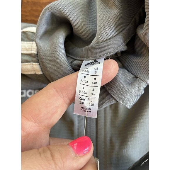 Adidas Youth Unisex Kids TIRO19 Training Jacket Gray Striped Full Zip NWT Size S - Picture 7 of 10